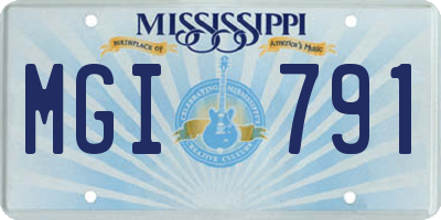 MS license plate MGI791
