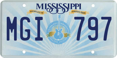 MS license plate MGI797