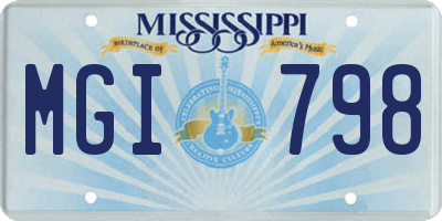 MS license plate MGI798