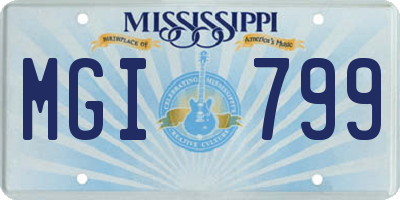 MS license plate MGI799