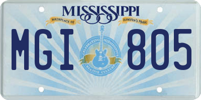 MS license plate MGI805