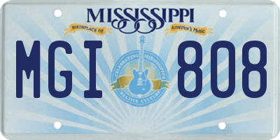 MS license plate MGI808