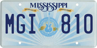 MS license plate MGI810