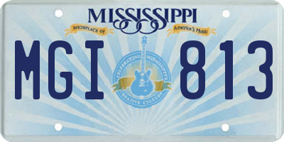 MS license plate MGI813