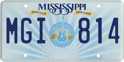 MS license plate MGI814