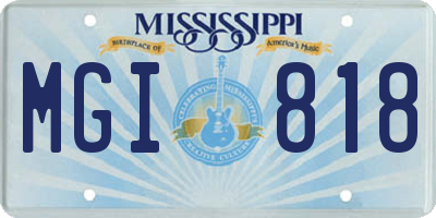 MS license plate MGI818