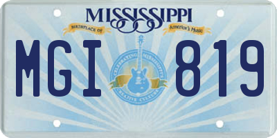 MS license plate MGI819