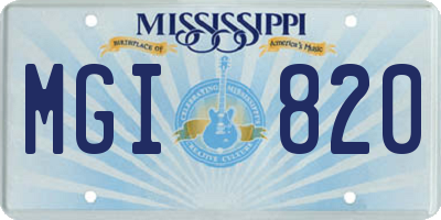 MS license plate MGI820