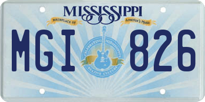 MS license plate MGI826