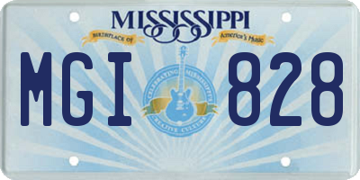 MS license plate MGI828