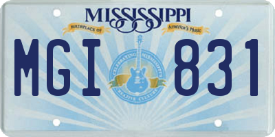 MS license plate MGI831