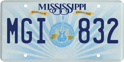 MS license plate MGI832