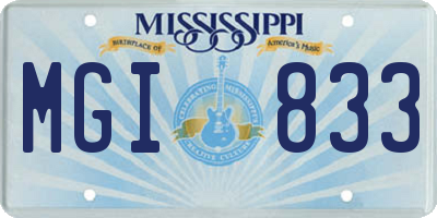MS license plate MGI833