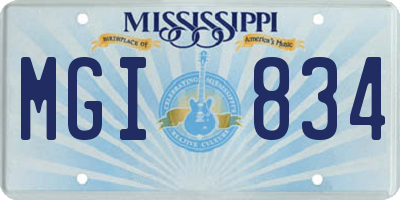 MS license plate MGI834
