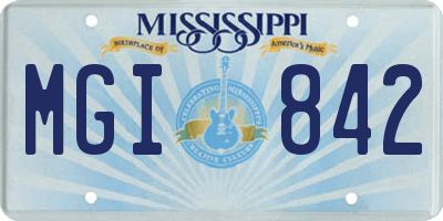MS license plate MGI842