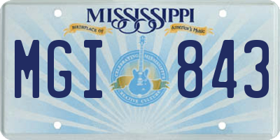 MS license plate MGI843