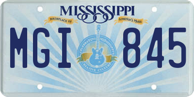 MS license plate MGI845