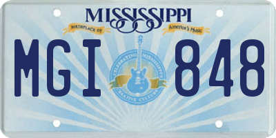 MS license plate MGI848