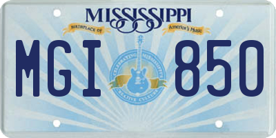 MS license plate MGI850