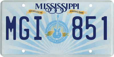 MS license plate MGI851