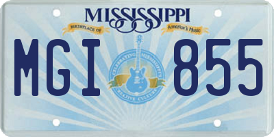 MS license plate MGI855