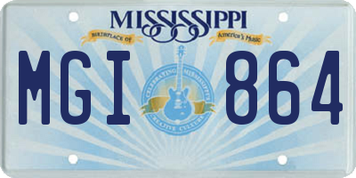 MS license plate MGI864