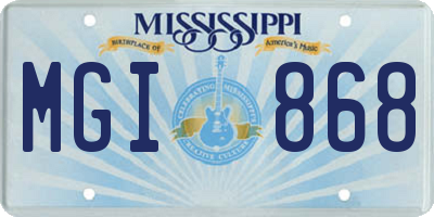 MS license plate MGI868