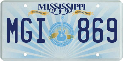 MS license plate MGI869