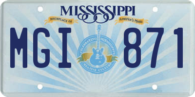 MS license plate MGI871