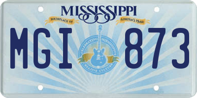 MS license plate MGI873