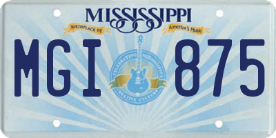 MS license plate MGI875