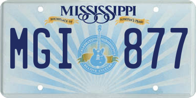 MS license plate MGI877