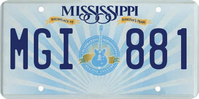 MS license plate MGI881