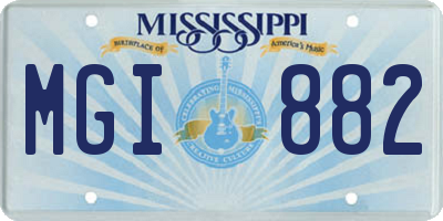 MS license plate MGI882