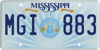MS license plate MGI883