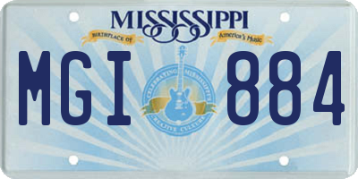 MS license plate MGI884