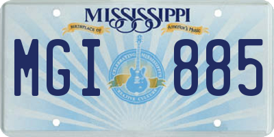 MS license plate MGI885