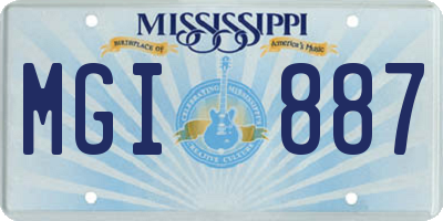 MS license plate MGI887