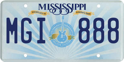 MS license plate MGI888