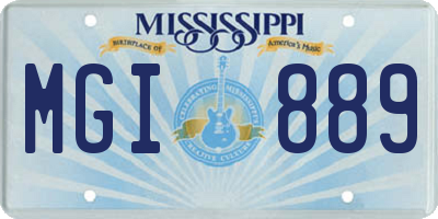 MS license plate MGI889