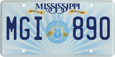 MS license plate MGI890