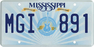MS license plate MGI891
