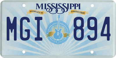 MS license plate MGI894