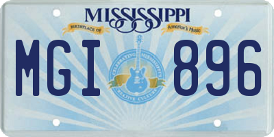 MS license plate MGI896