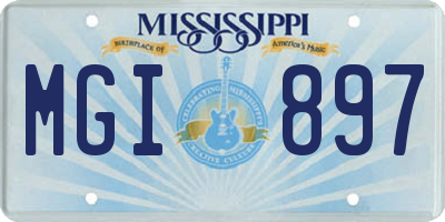 MS license plate MGI897