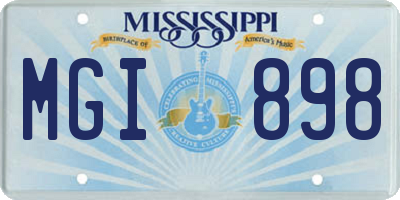 MS license plate MGI898