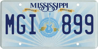 MS license plate MGI899