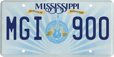 MS license plate MGI900
