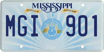 MS license plate MGI901