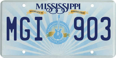 MS license plate MGI903